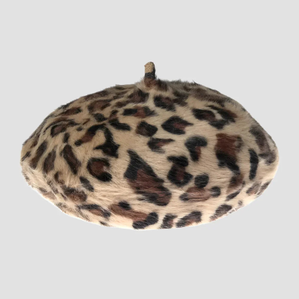 Leopard print beret.