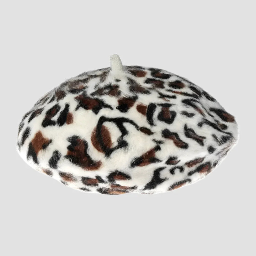 Leopard print beret.