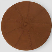Original French Beret: brown circular hat with radial stitching pattern