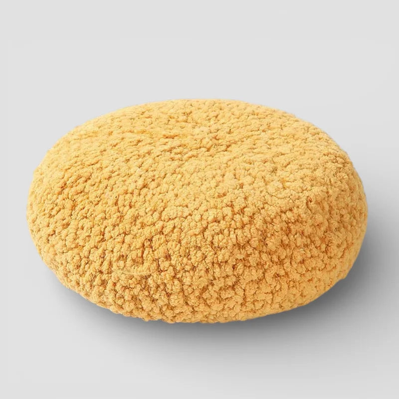 Paloma Wool Beret plush yellow cushion with soft textured surface