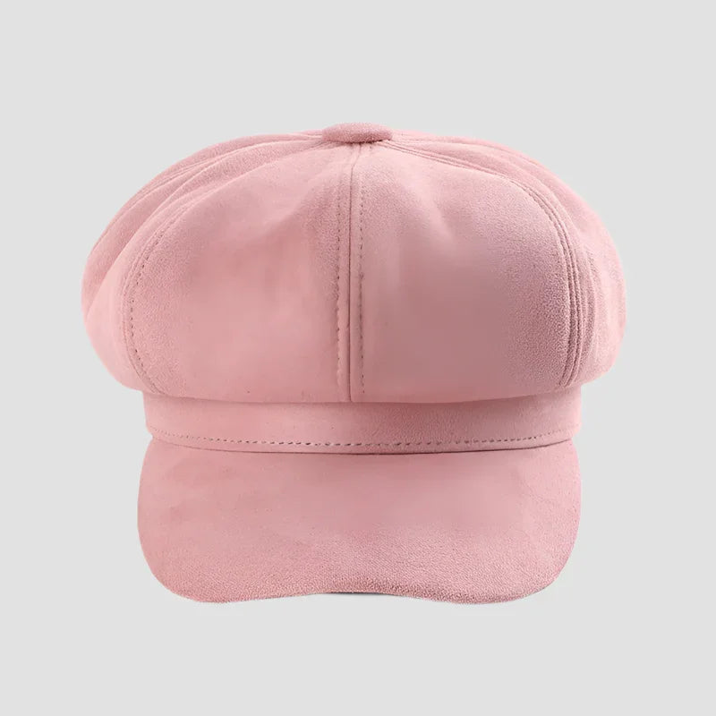 Pink baker boy hat.