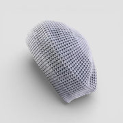 Light gray waffle texture knitted beret from Simple Beret Crochet Pattern
