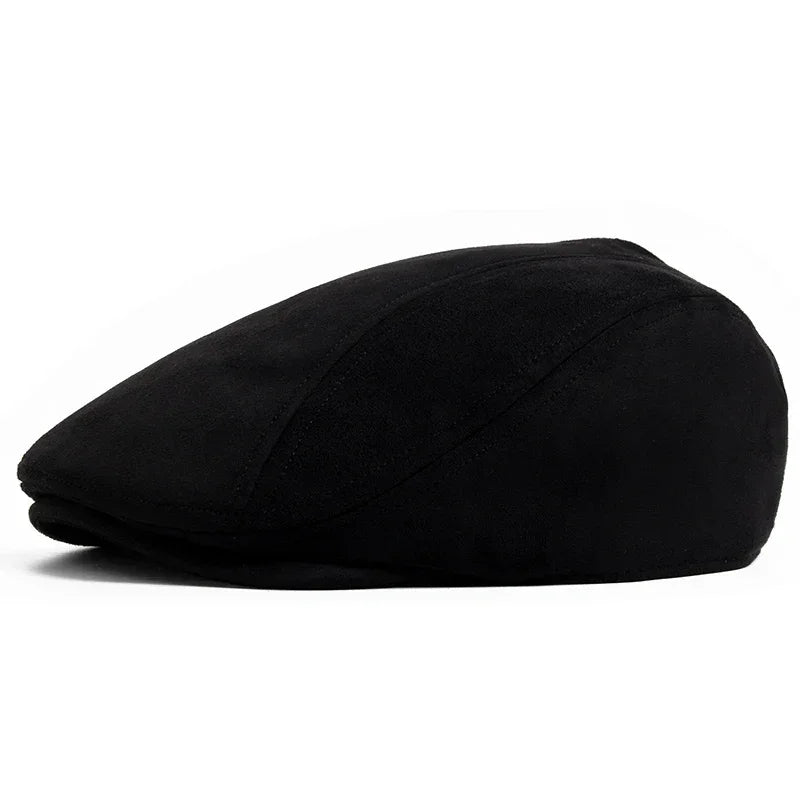 Black flat cap.
