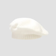 White knitted beret.