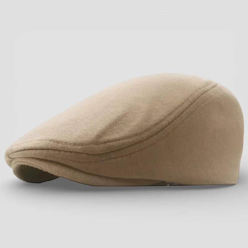 Winter Beret Cap beige flat cap with soft textured fabric and subtle stitching