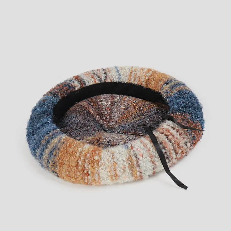Colorful wool beret.