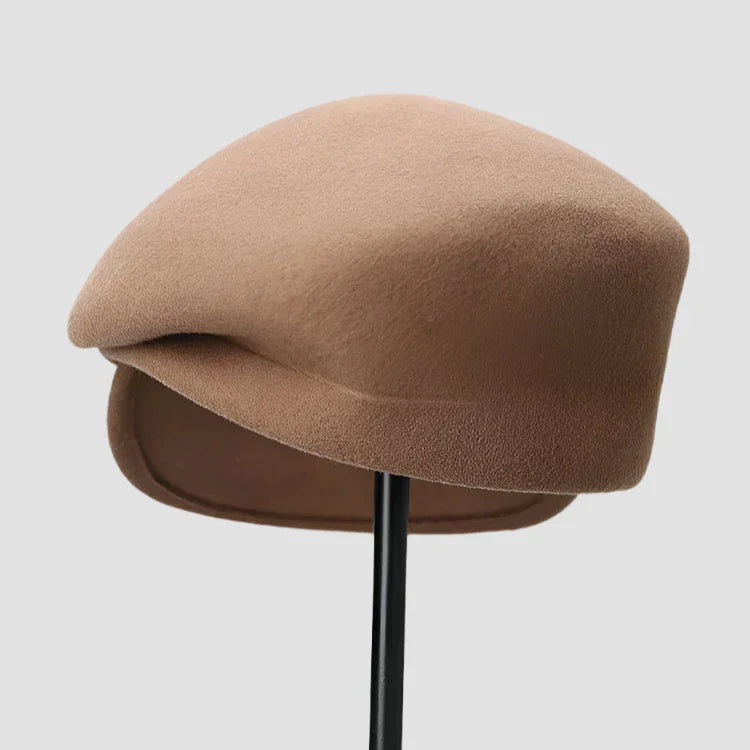 Tan wool beret.